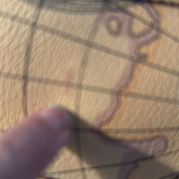 Allan Edward world map satchel new some marks see photos I pointed out. NWT - Picture 14 of 14